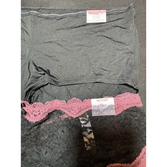 Cacique Underwear 2-Pair NWT 14/16 Black Boyshort Cheeky - Picture 2 of 3